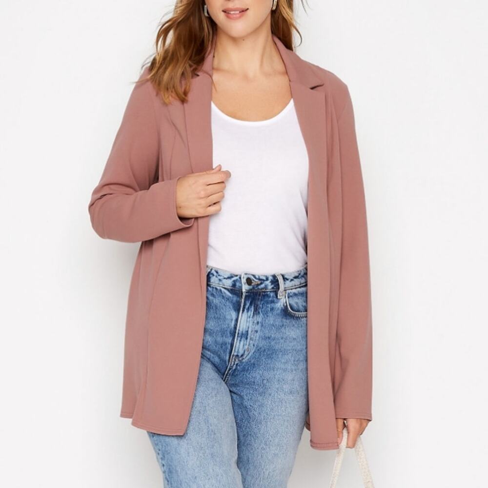 LTS (Long Tall Sally)Tall Pink Scuba Longline Blazer Size 10